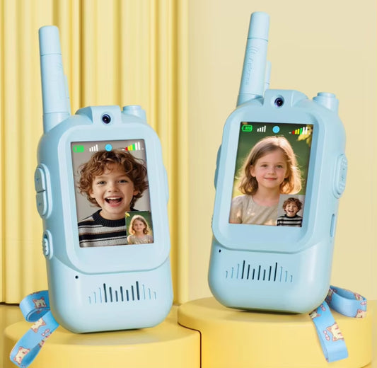 Children'S Video Walkie-Talkie 2-Pack with Display Screen Voice Converter and Real-Time Video Chat Long-Range Gift for Children